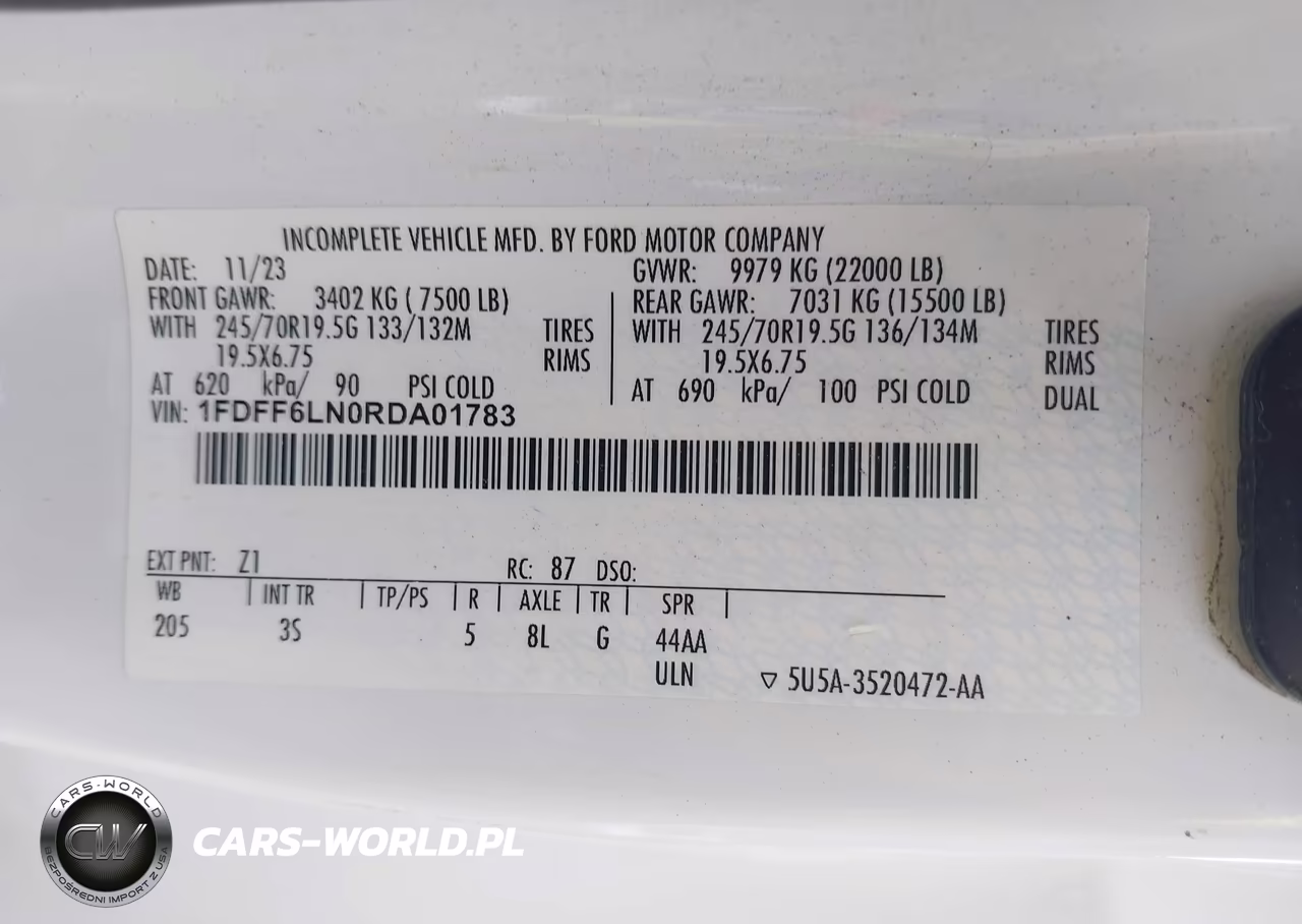 2024 Ford F-600 Chassis Xlt VIN:1FDFF6LN0RDA01783 - 8