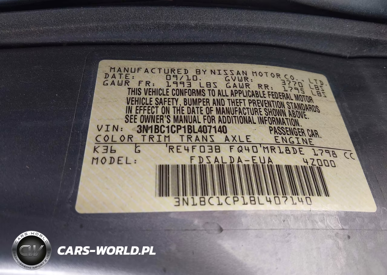 2011 Nissan Versa 1.8S VIN:3N1BC1CP1BL407140 - 9