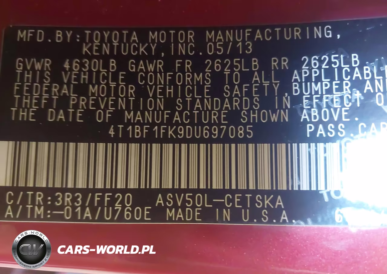 2013 Toyota Camry Se VIN:4T1BF1FK9DU697085 - 9