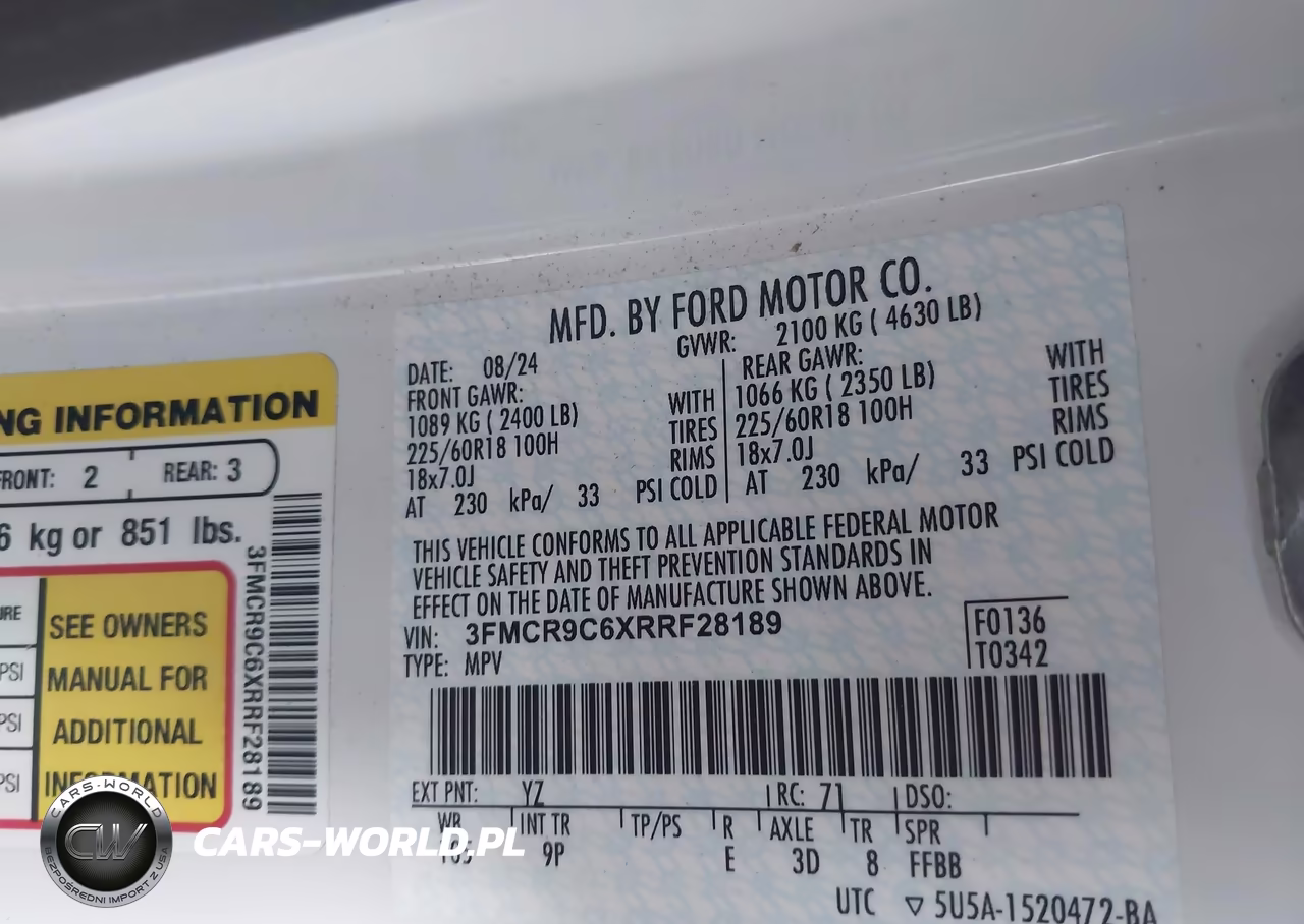 2024 Ford Bronco Sport Outer Banks VIN:3FMCR9C6XRRF28189 - 9