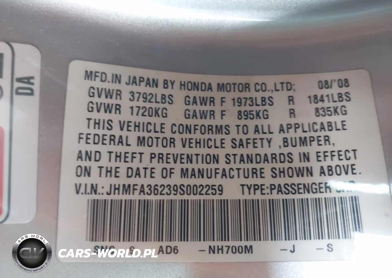 2009 Honda Civic Hybrid VIN:JHMFA36239S002259 - 9
