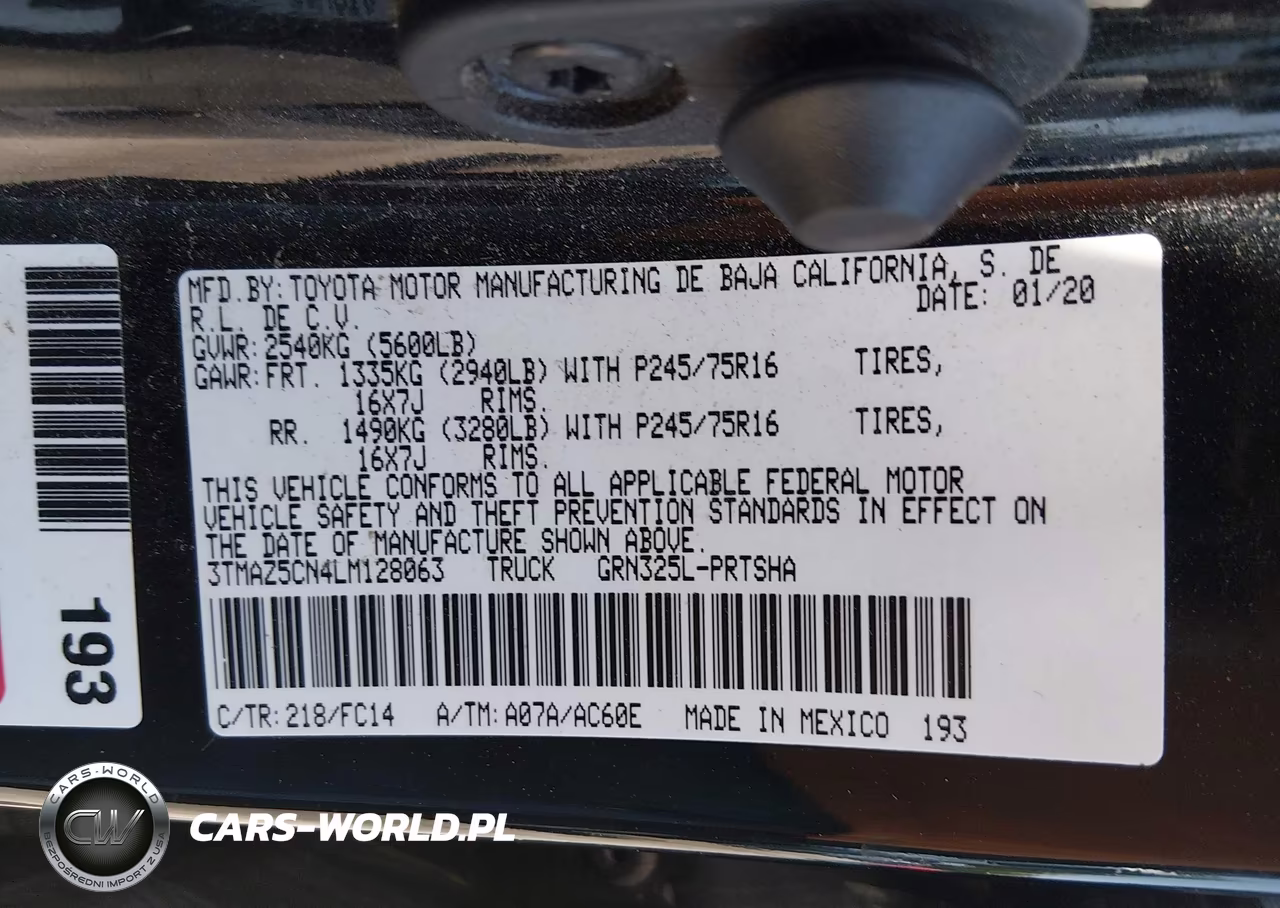 2020 Toyota Tacoma Sr5 V6 VIN:3TMAZ5CN4LM128063 - 9