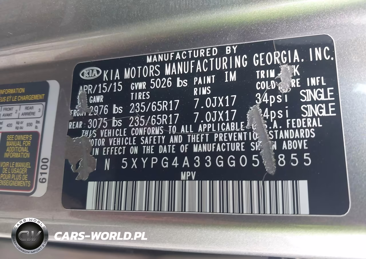 2016 Kia Sorento 2.4L Lx VIN:5XYPG4A33GG053855 - 9