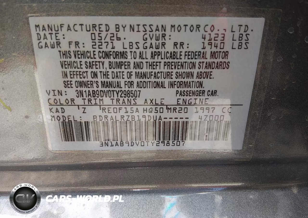 2026 Nissan Sentra Sr VIN:3N1AB9DV0TY298507 - 9