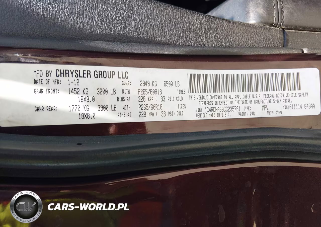 2012 Dodge Durango Sxt VIN:1C4RDHAG9CC235781 - 9