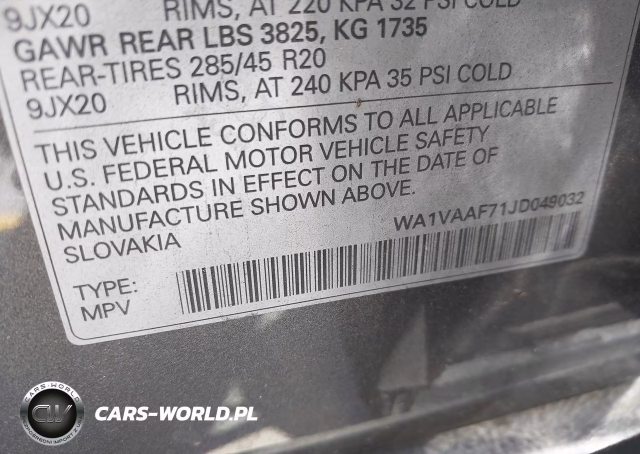 2018 Audi Q7 3.0T Premium VIN:WA1VAAF71JD049032 - 9