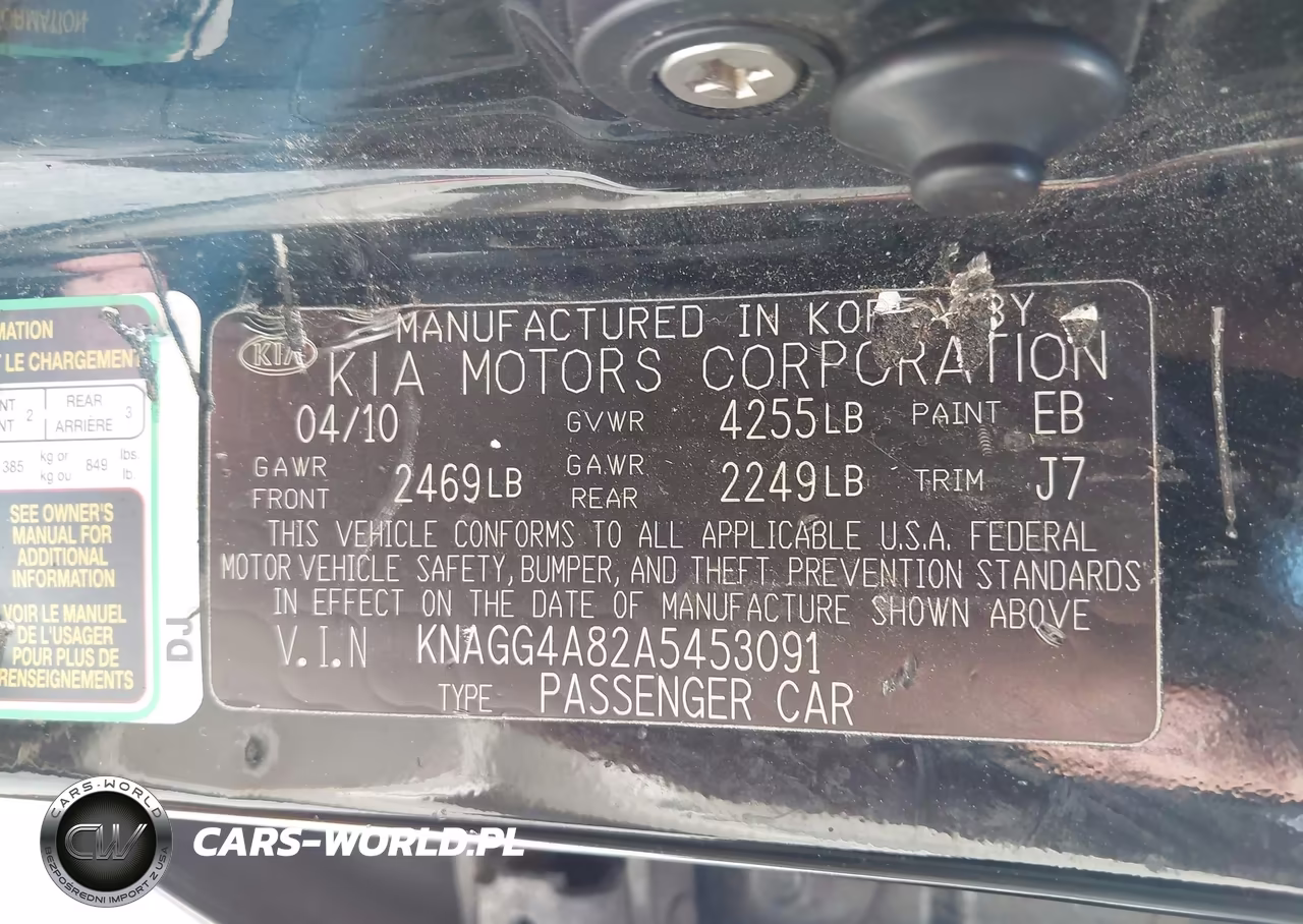 2010 Kia Optima Lx VIN:KNAGG4A82A5453091 - 9