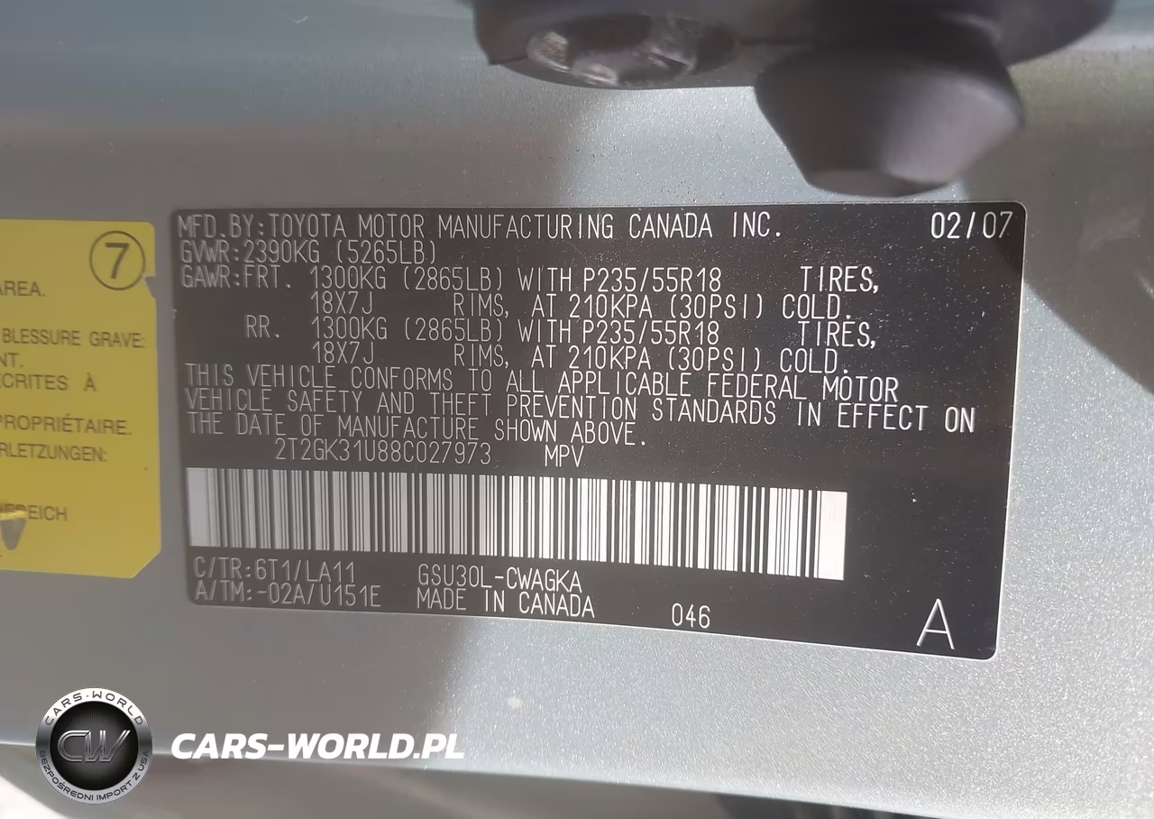 2008 Lexus Rx 350 VIN:2T2GK31U88C027973 - 9