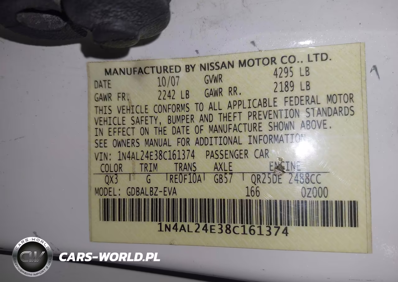 2008 Nissan Altima 2.5 S VIN:1N4AL24E38C161374 - 9