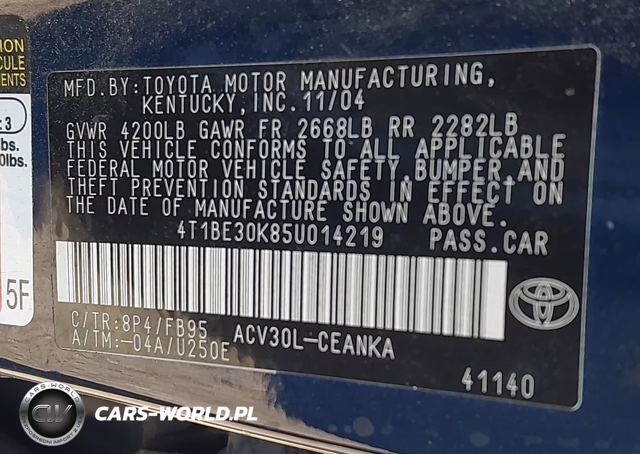 2005 Toyota Camry Le VIN:4T1BE30K85U014219 - 9