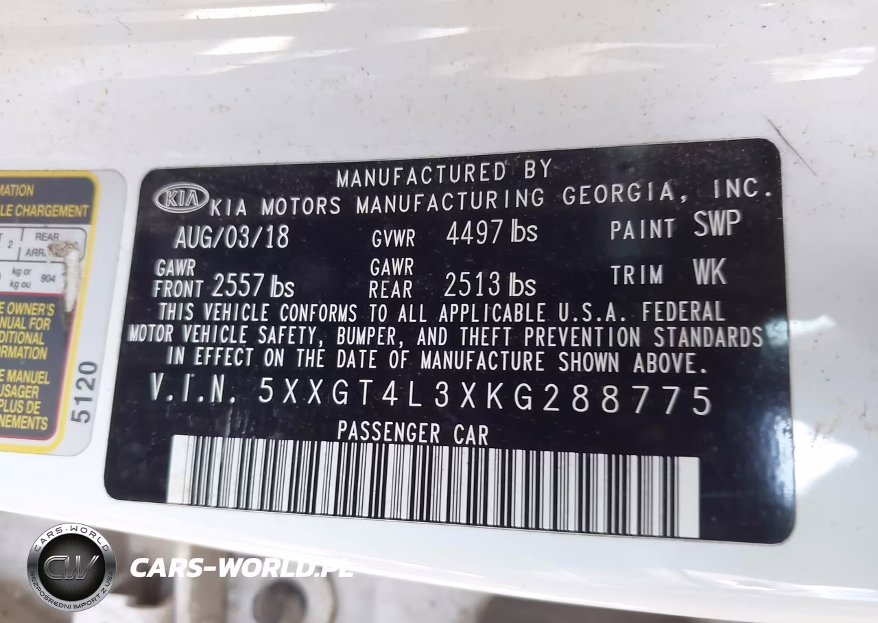 2019 Kia Optima Lx VIN:5XXGT4L3XKG288775 - 9