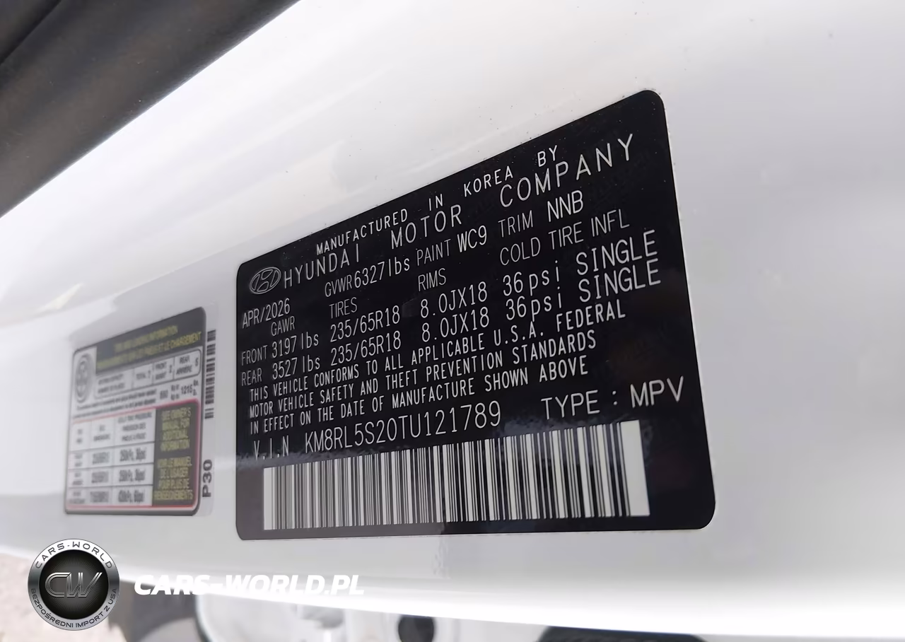 2026 Hyundai Palisade Sel 7P VIN:KM8RL5S20TU121789 - 9