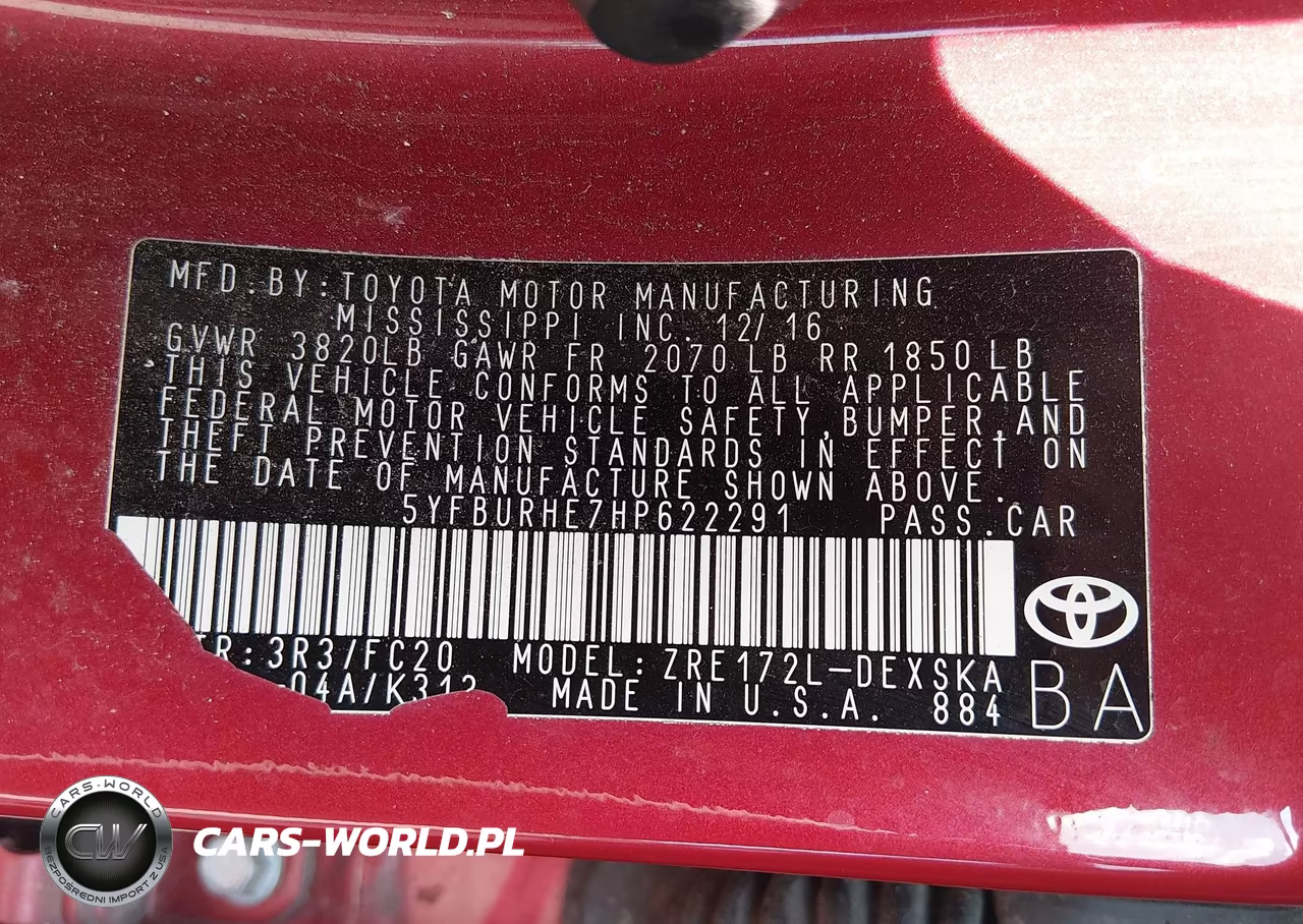 2017 Toyota Corolla Se VIN:5YFBURHE7HP622291 - 9