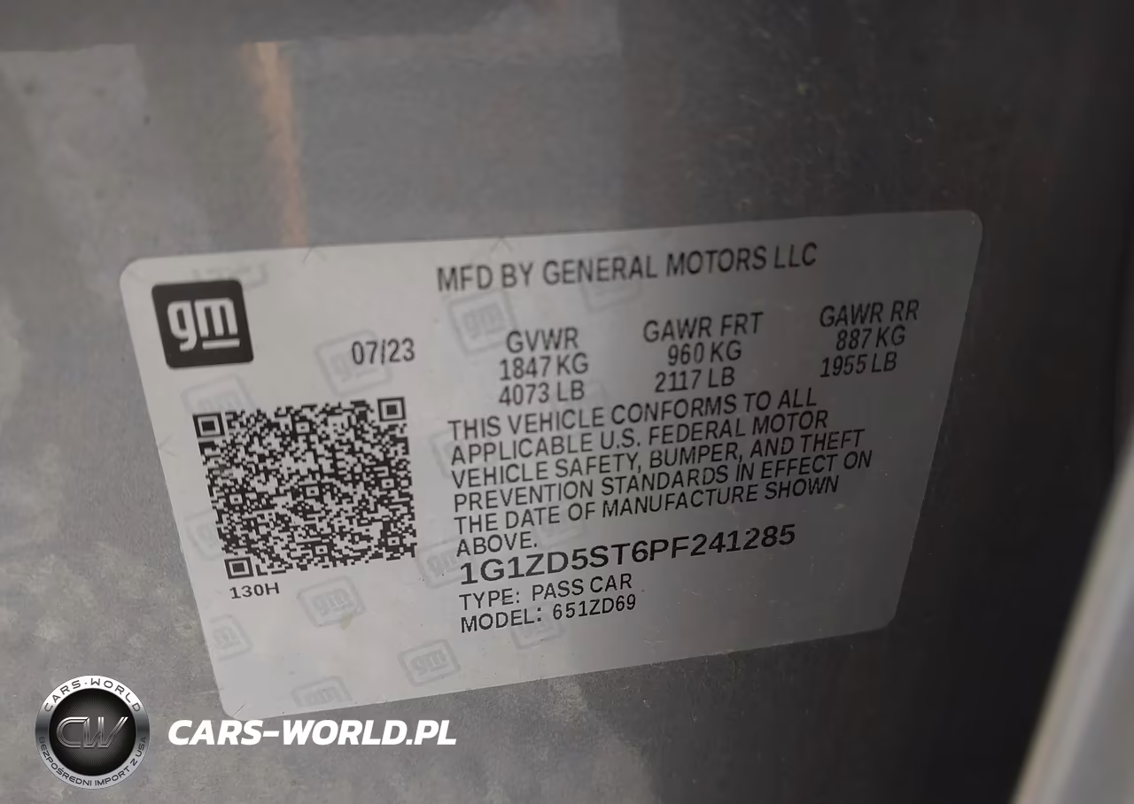 2023 Chevrolet Malibu Fwd 1Lt VIN:1G1ZD5ST6PF241285 - 9