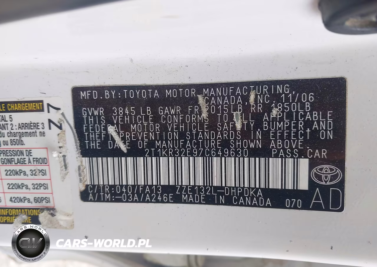 2007 Toyota Matrix VIN:2T1KR32E97C649630 - 9
