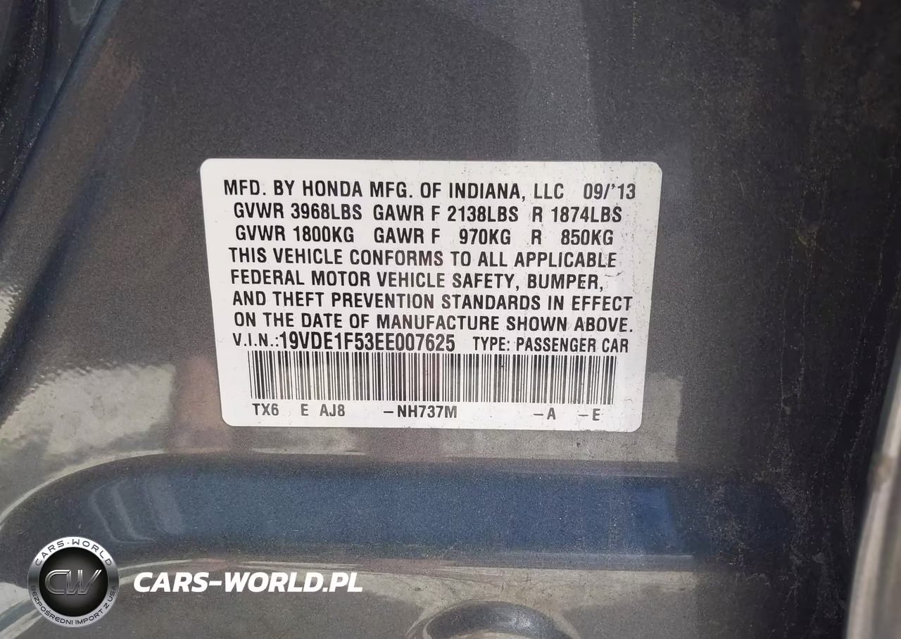 2014 Acura Ilx 2.0L VIN:19VDE1F53EE007625 - 9