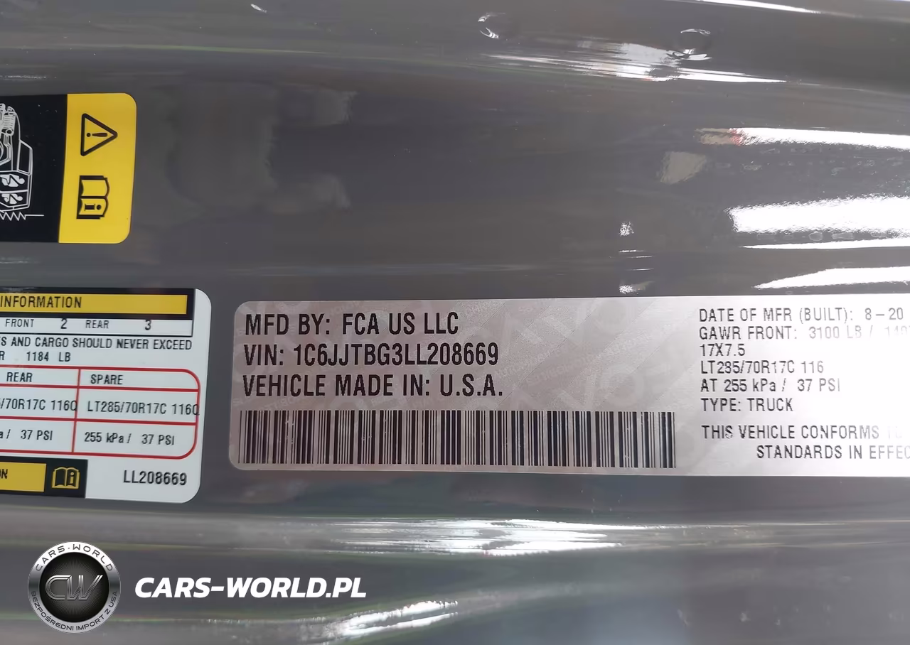 2020 Jeep Gladiator Rubicon 4X4 VIN:1C6JJTBG3LL208669 - 9