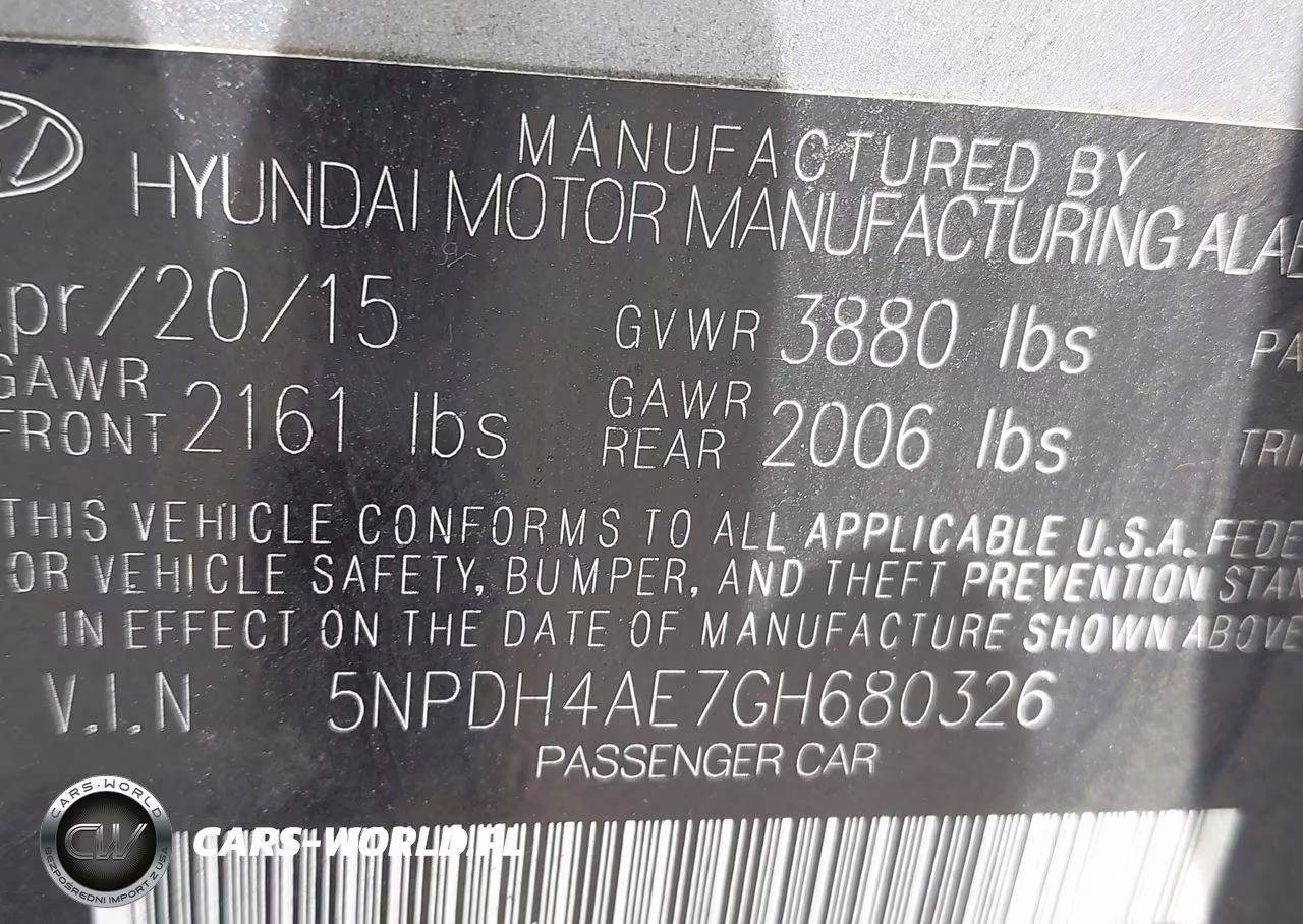 2016 Hyundai Elantra Se VIN:5NPDH4AE7GH680326 - 9