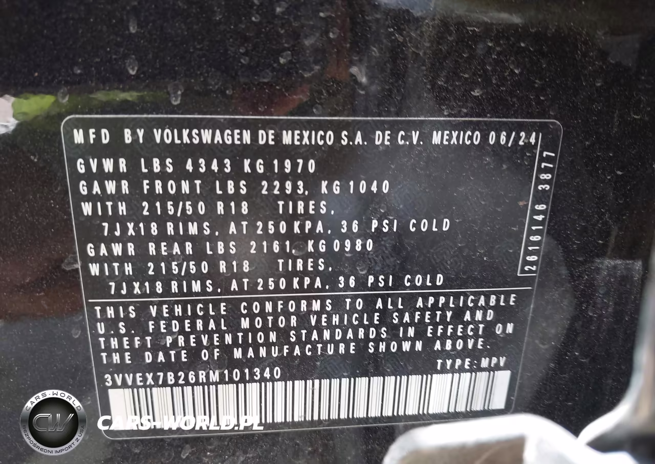 2024 Volkswagen Taos 1.5T Se VIN:3VVEX7B26RM101340 - 9