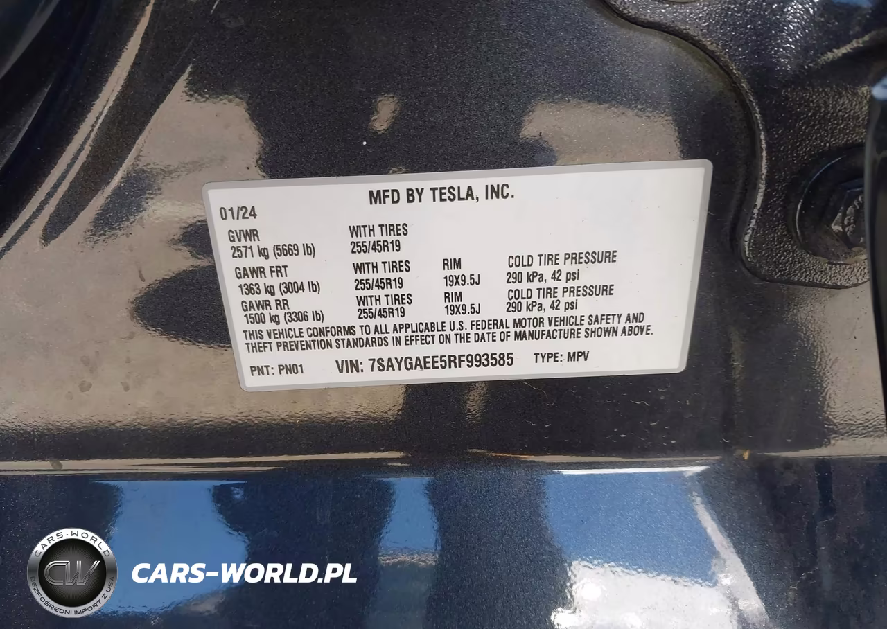 2024 Tesla Model Y Long Range Dual Motor All-Wheel Drive VIN:7SAYGAEE5RF993585 - 9