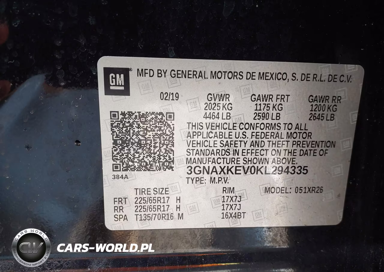 2019 Chevrolet Equinox Lt VIN:3GNAXKEV0KL294335 - 9