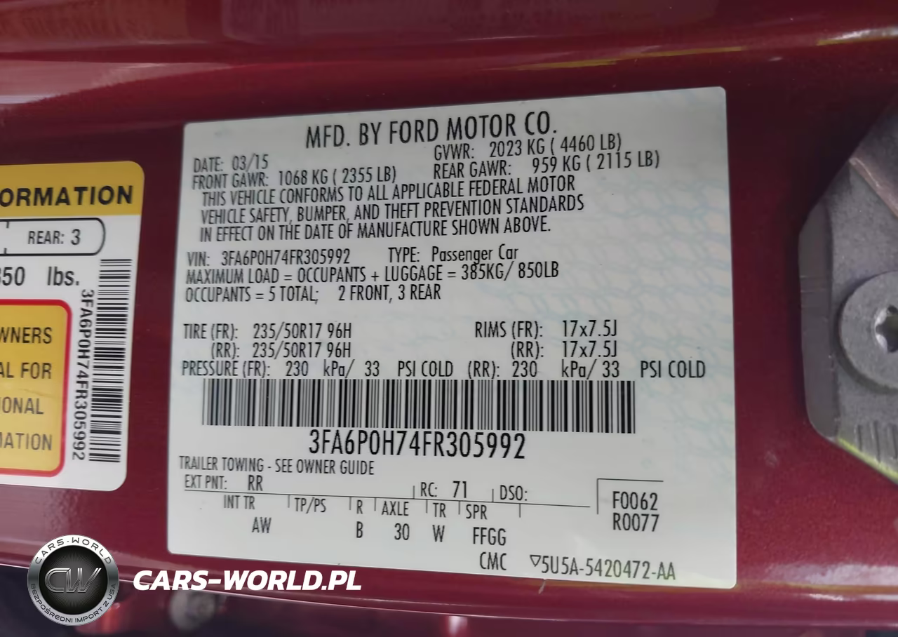 2015 Ford Fusion Se VIN:3FA6P0H74FR305992 - 9