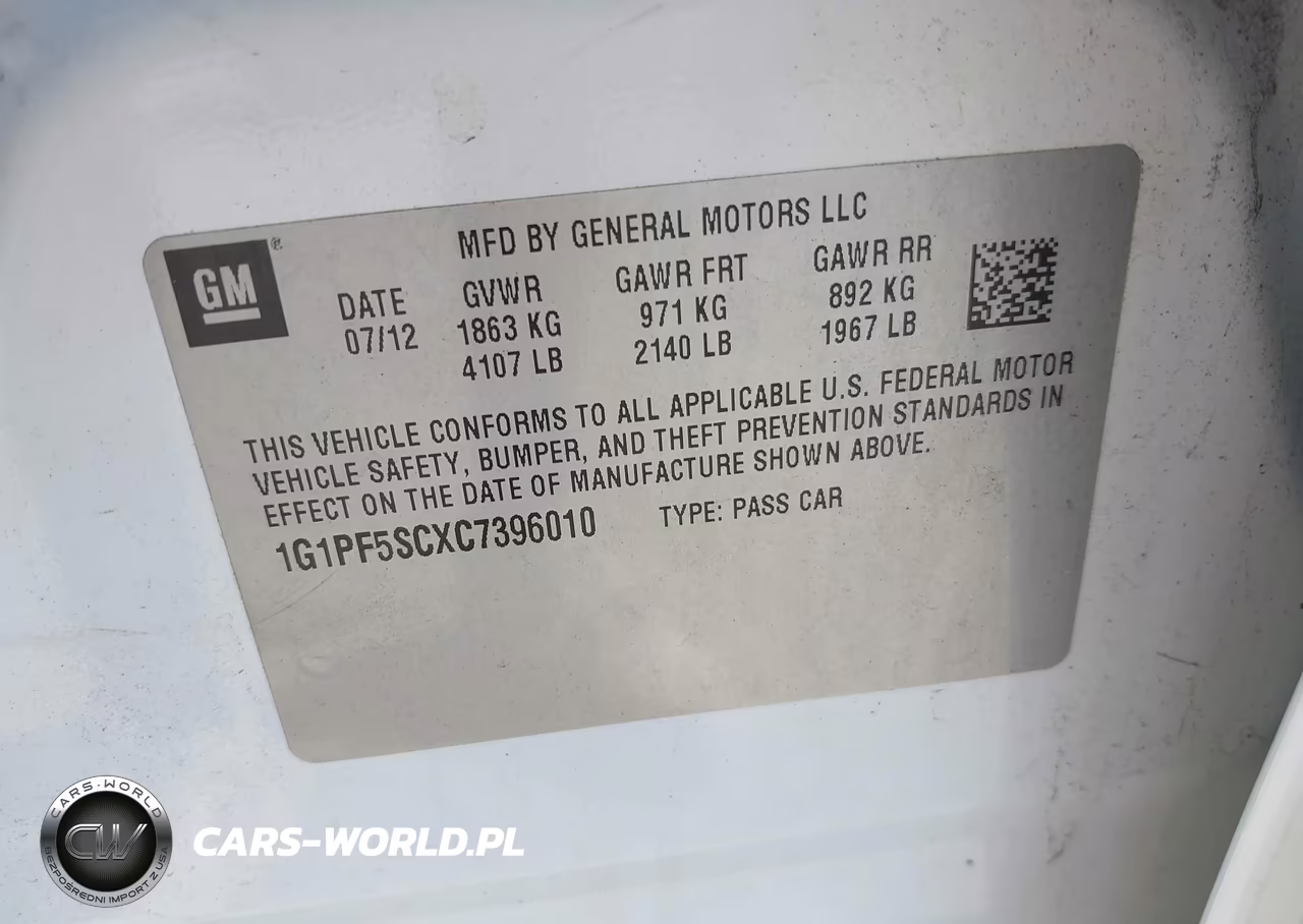 2012 Chevrolet Cruze 1Lt VIN:1G1PF5SCXC7396010 - 9