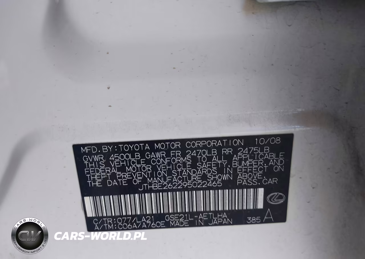 2009 Lexus Is 350 VIN:JTHBE262295022465 - 9