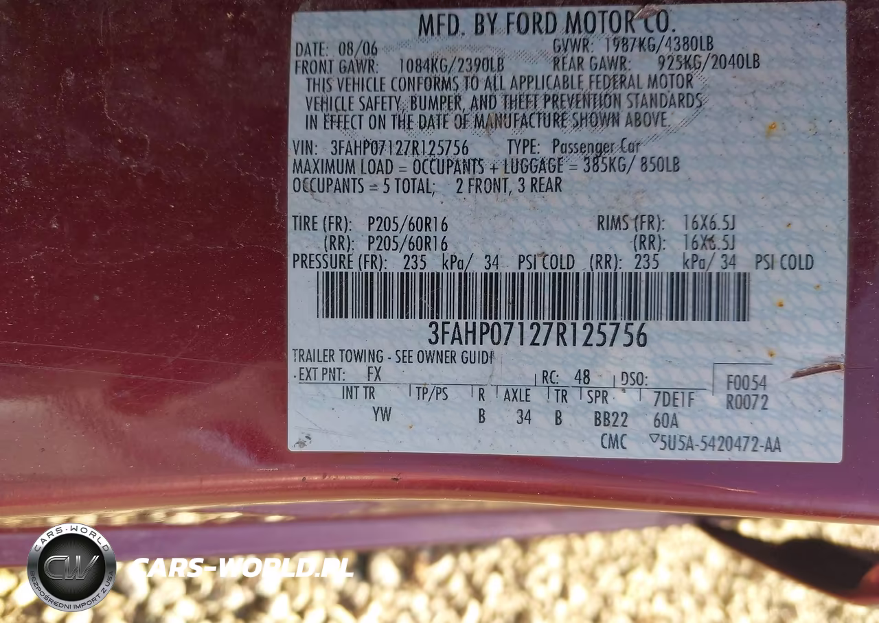 2007 Ford Fusion Se VIN:3FAHP07127R125756 - 9