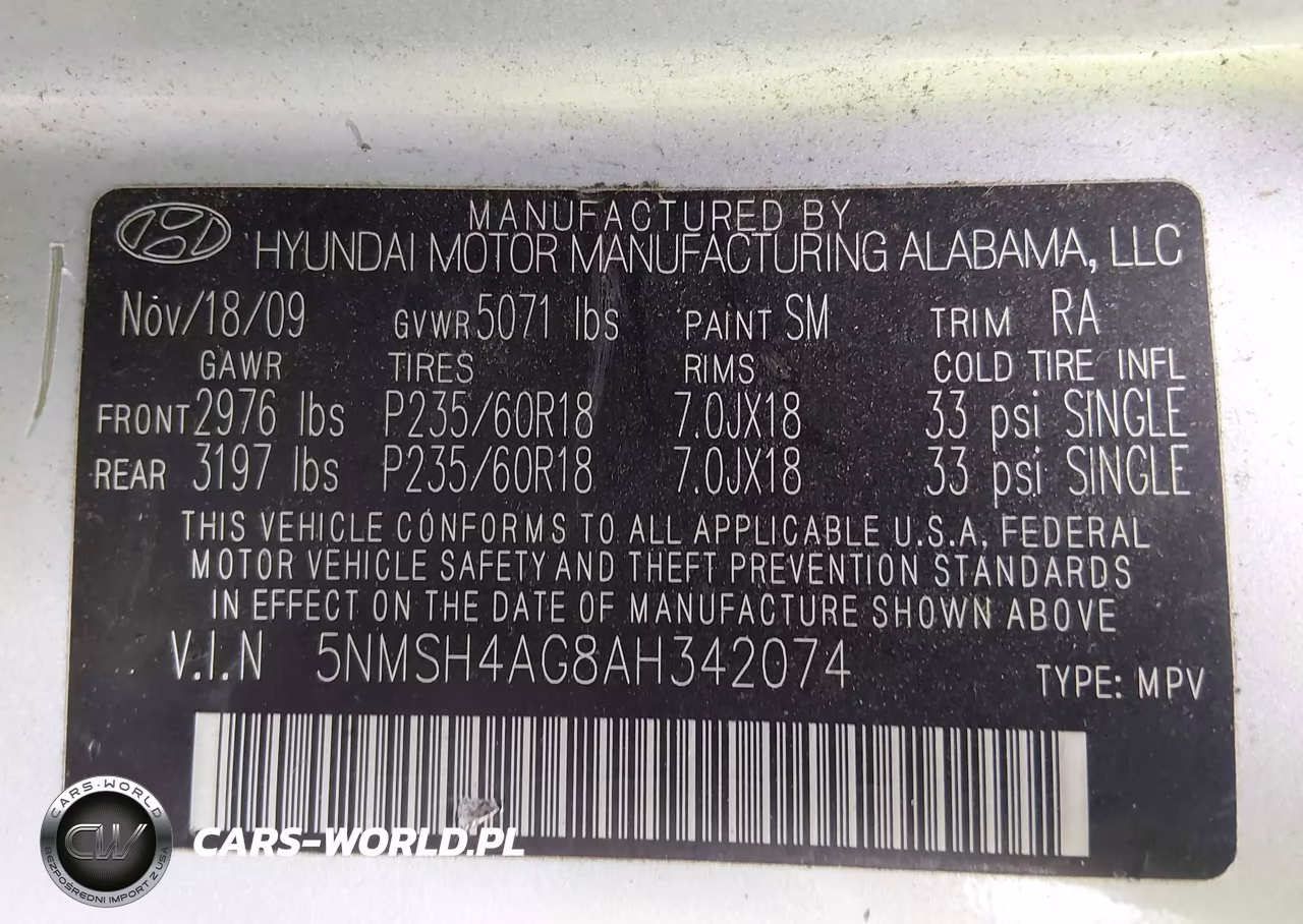 2010 Hyundai Santa Fe Se VIN:5NMSH4AG8AH342074 - 9