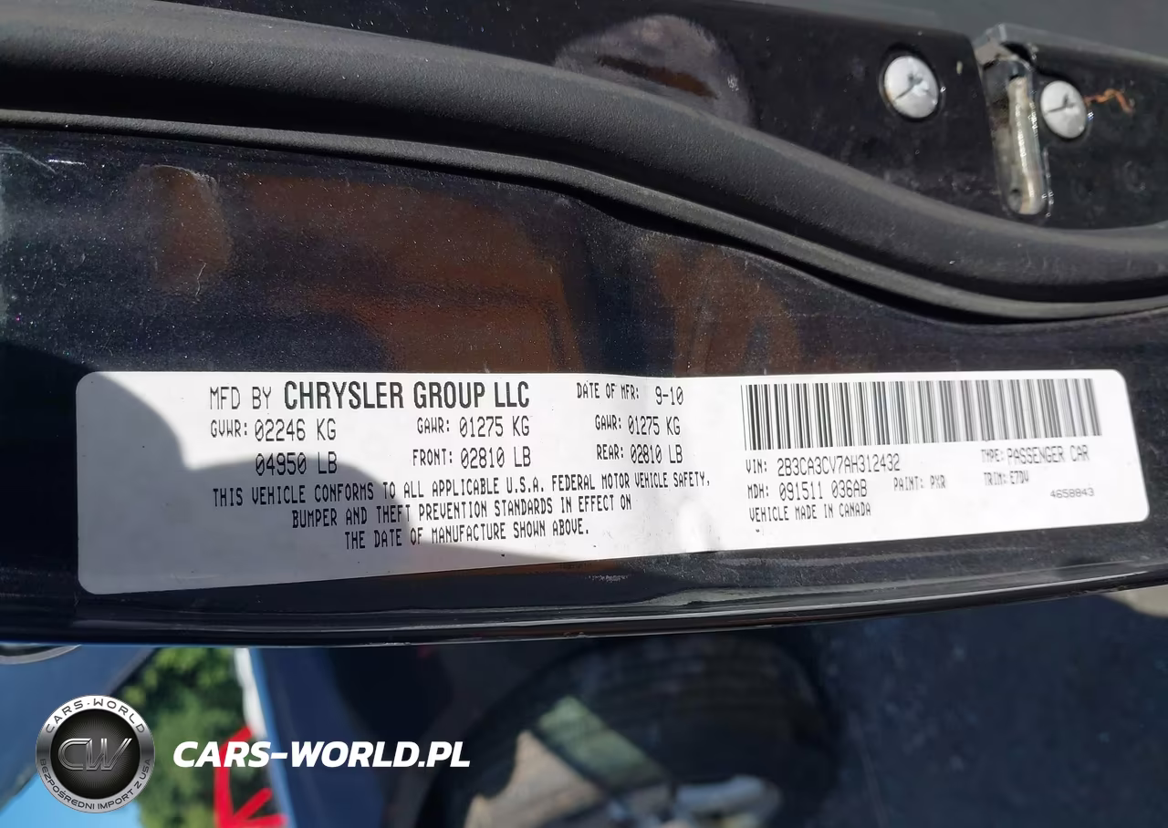 2010 Dodge Charger Sxt VIN:2B3CA3CV7AH312432 - 9