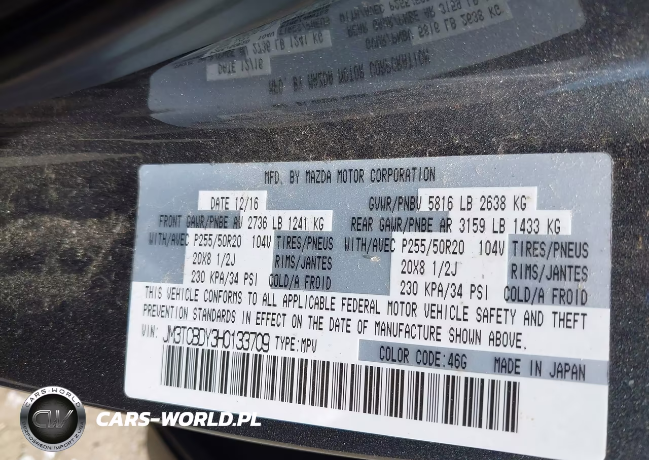 2017 Mazda Cx-9 Grand Touring VIN:JM3TCBDY3H0133709 - 9
