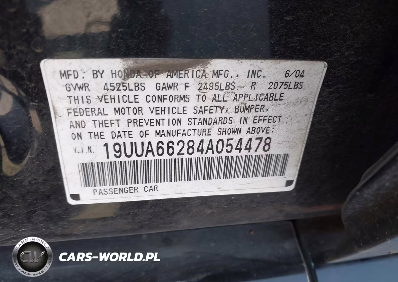 2004 Acura Tl VIN:19UUA66284A054478 - 9