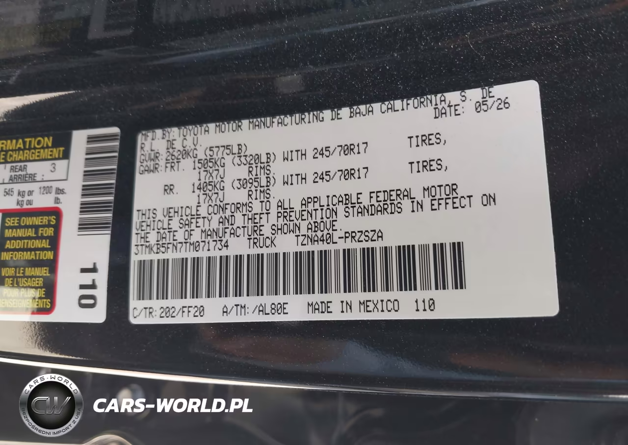 2026 Toyota Tacoma Sr5 VIN:3TMKB5FN7TM071734 - 9
