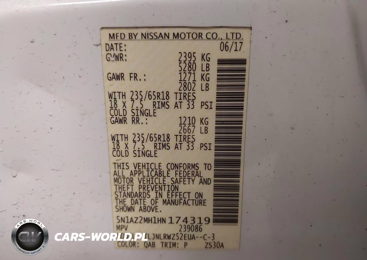 2017 Nissan Murano Sl VIN:5N1AZ2MH1HN174319 - 9