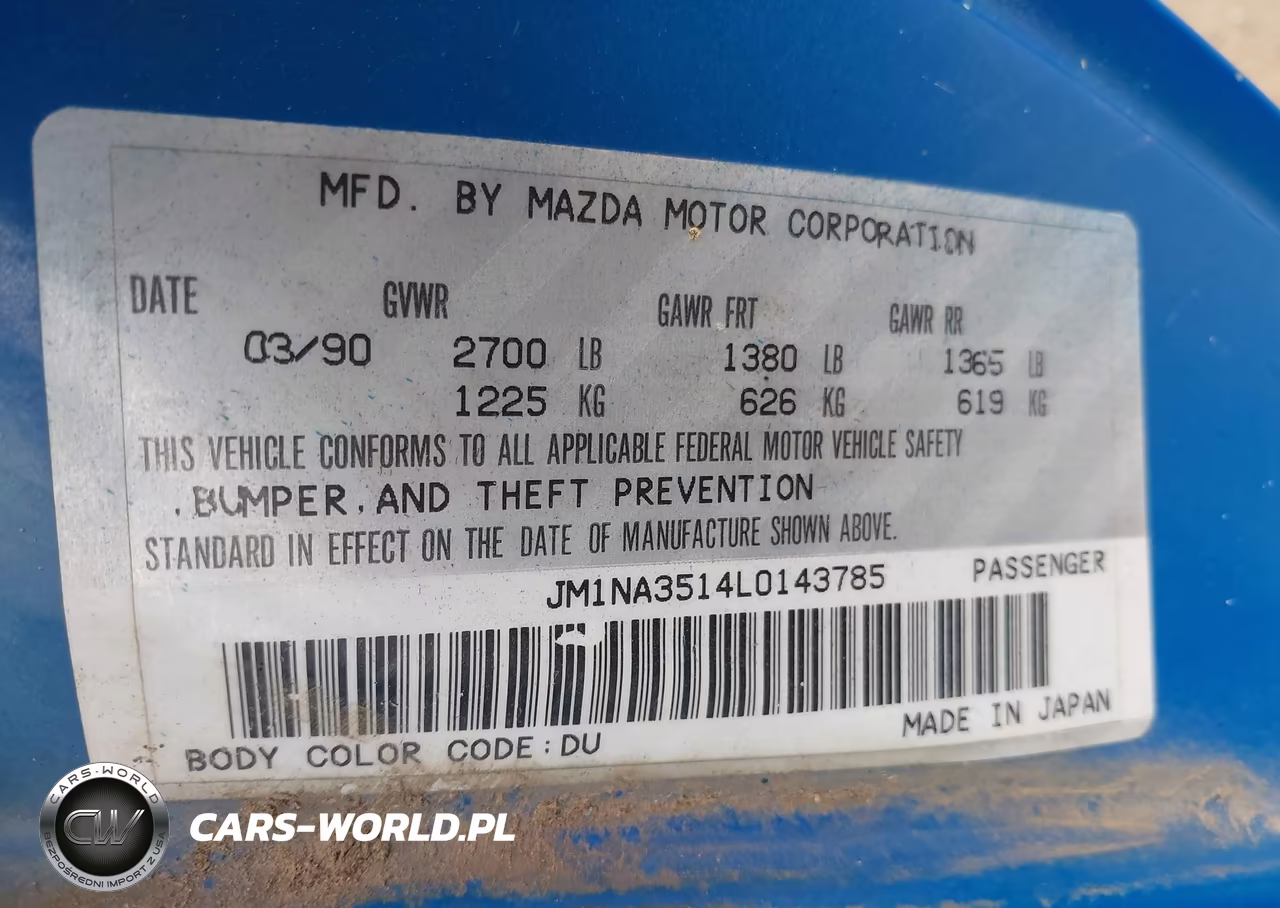 1990 Mazda Mx-5 Miata VIN:JM1NA3514L0143785 - 9