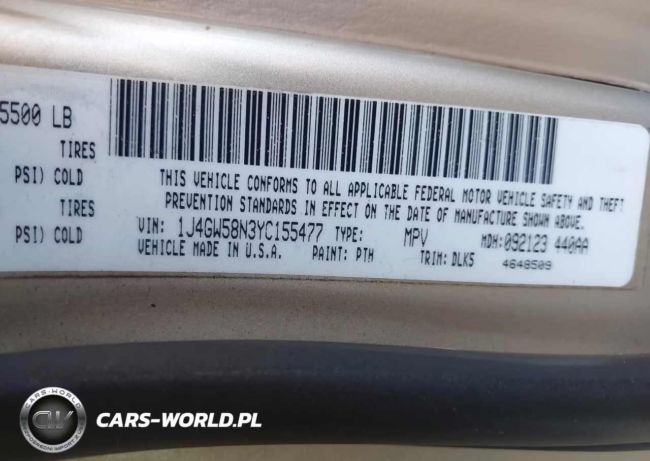 2000 Jeep Grand Cherokee Limited VIN:1J4GW58N3YC155477 - 9
