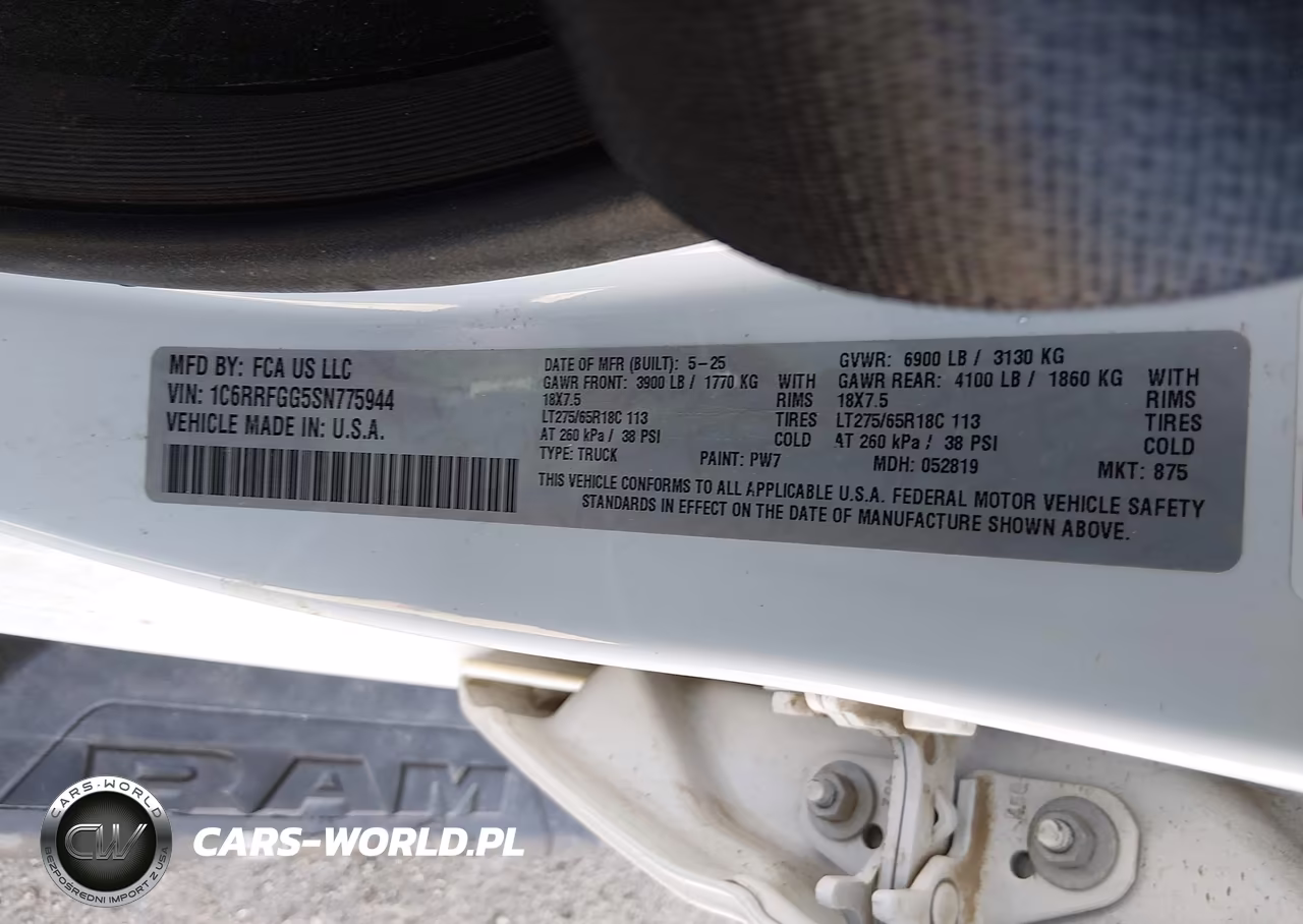 2025 Ram 1500 Tradesman 4X4 5'7 Box VIN:1C6RRFGG5SN775944 - 9