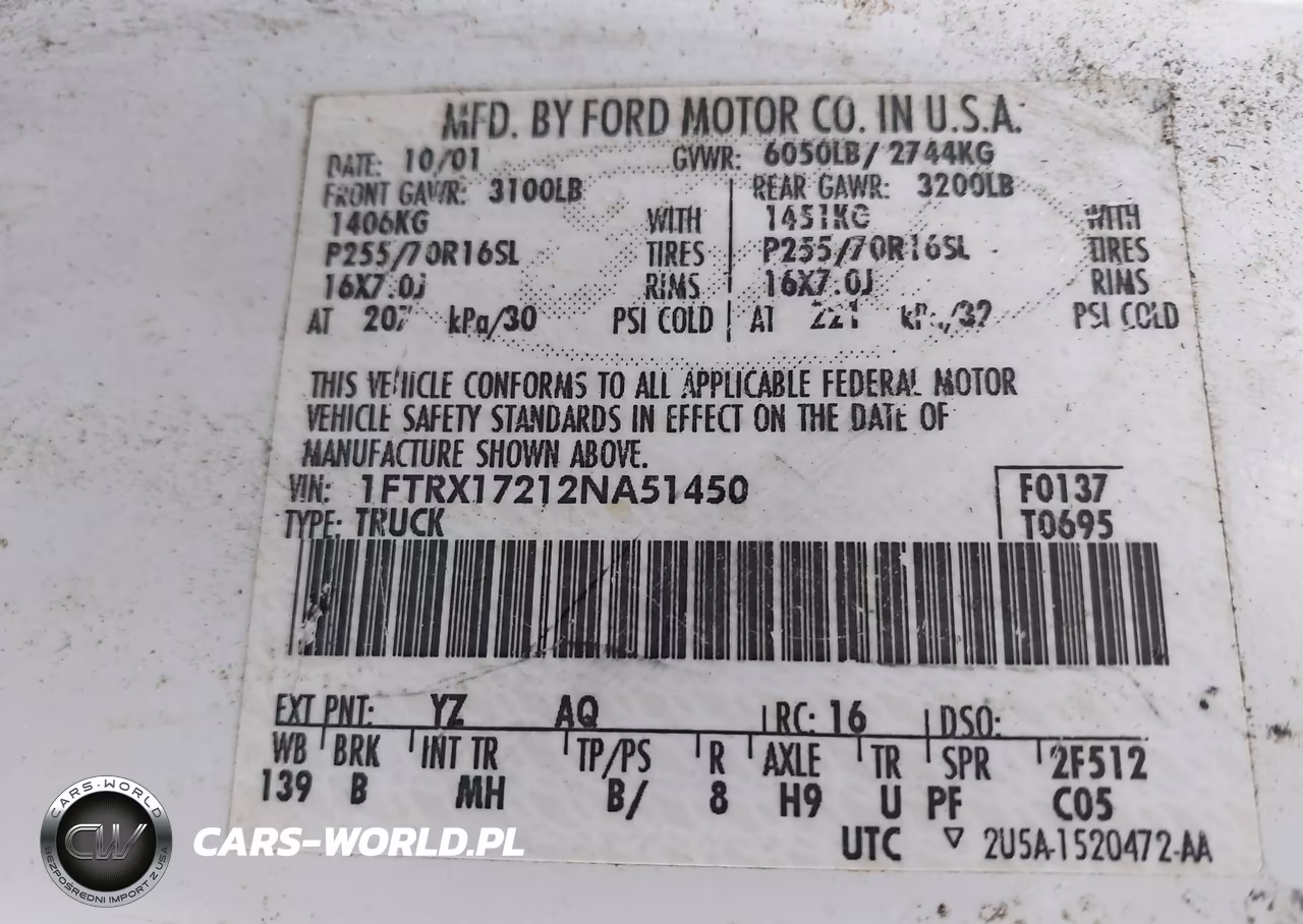 2002 Ford F-150 Xl-Xlt VIN:1FTRX17212NA51450 - 9