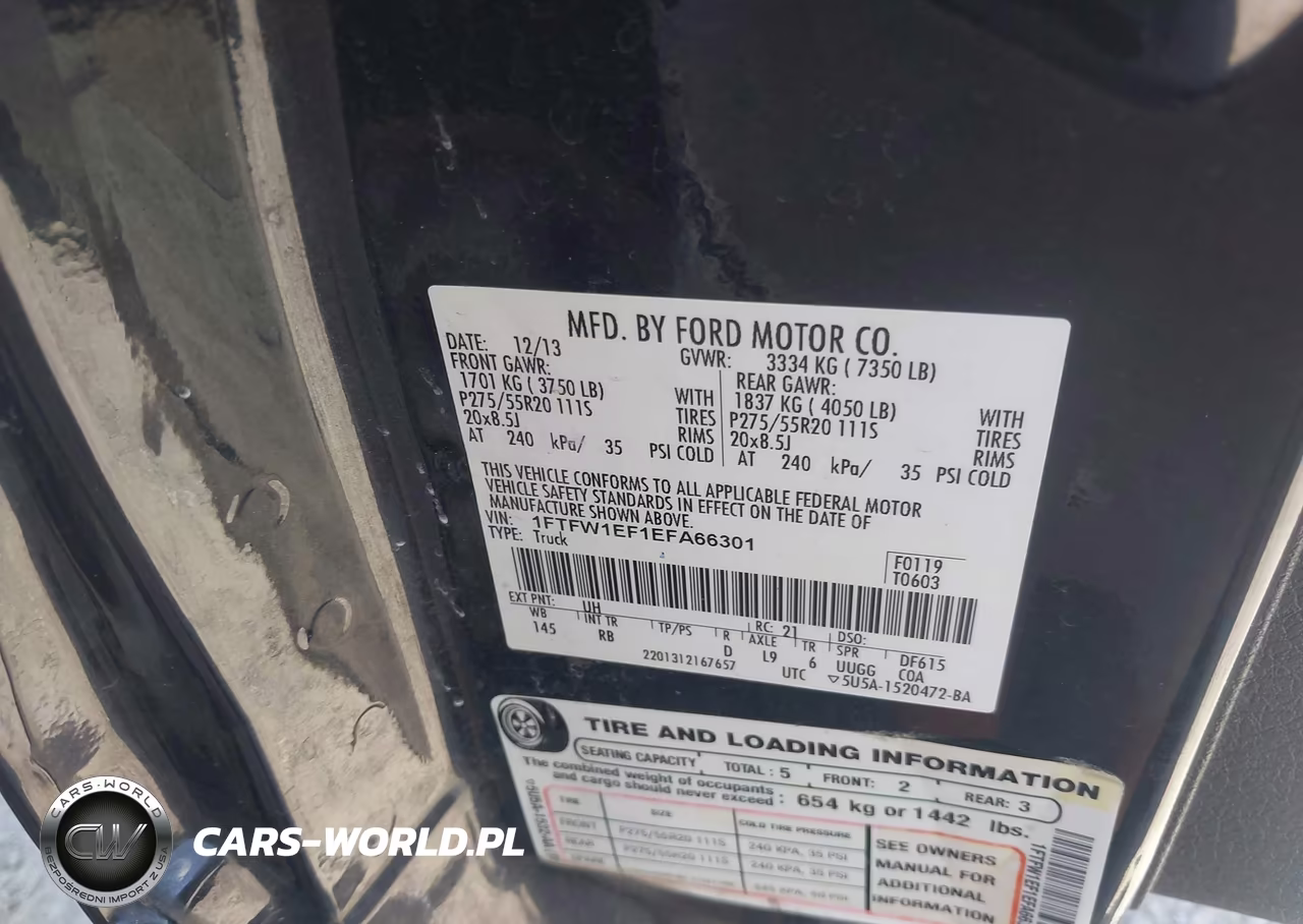 2014 Ford F-150 Fx4 VIN:1FTFW1EF1EFA66301 - 9