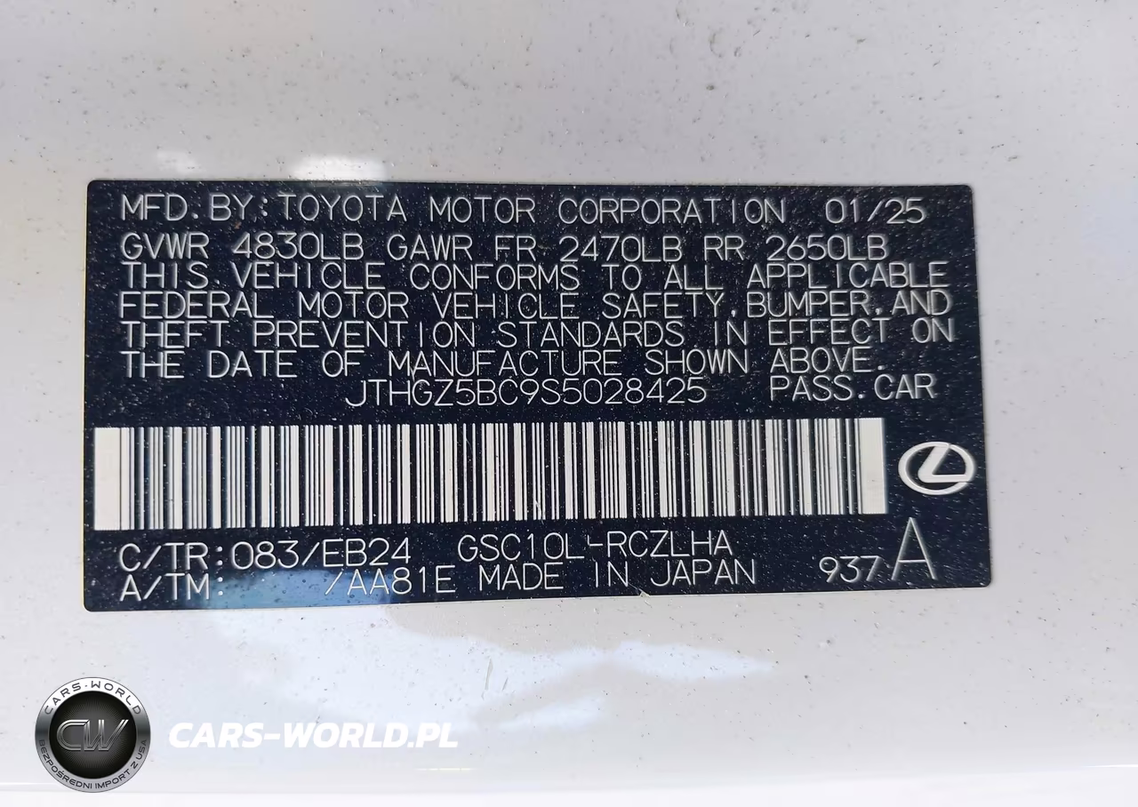 2025 Lexus Rc 350 F Sport VIN:JTHGZ5BC9S5028425 - 9