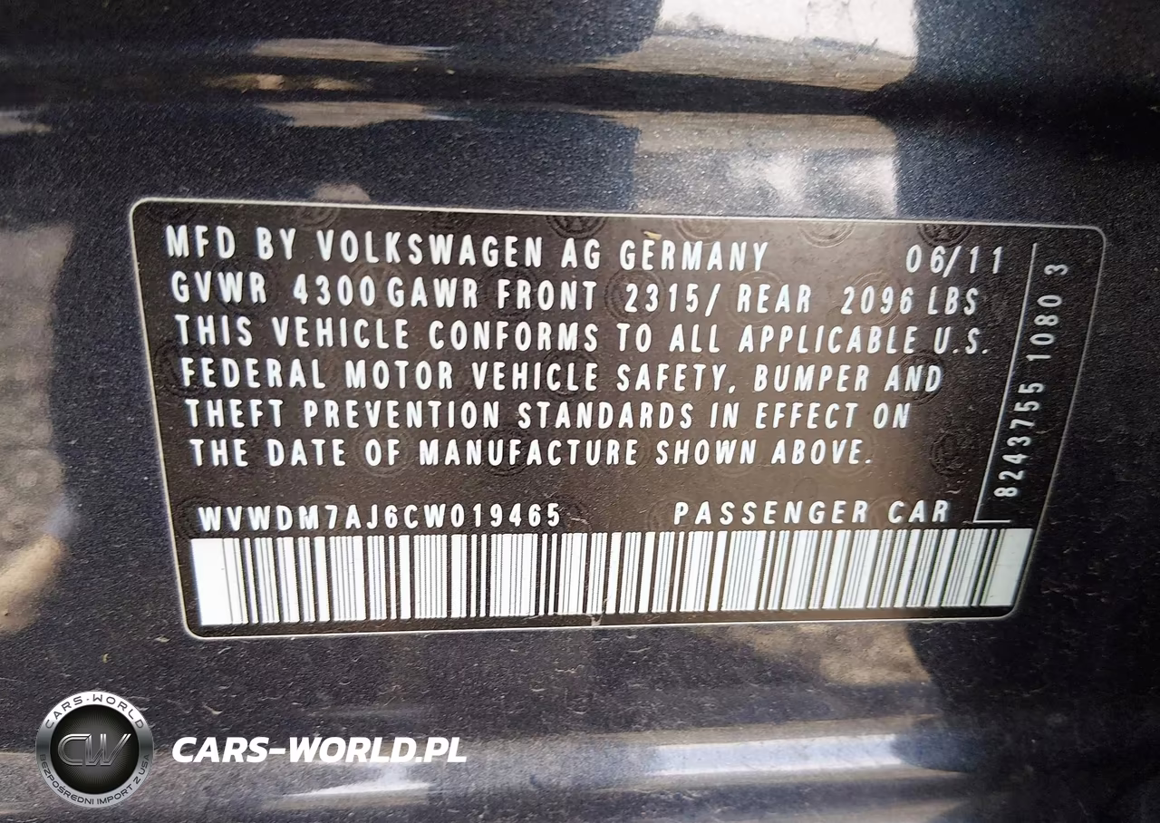 2012 Volkswagen Golf Tdi 4-Door VIN:WVWDM7AJ6CW019465 - 9
