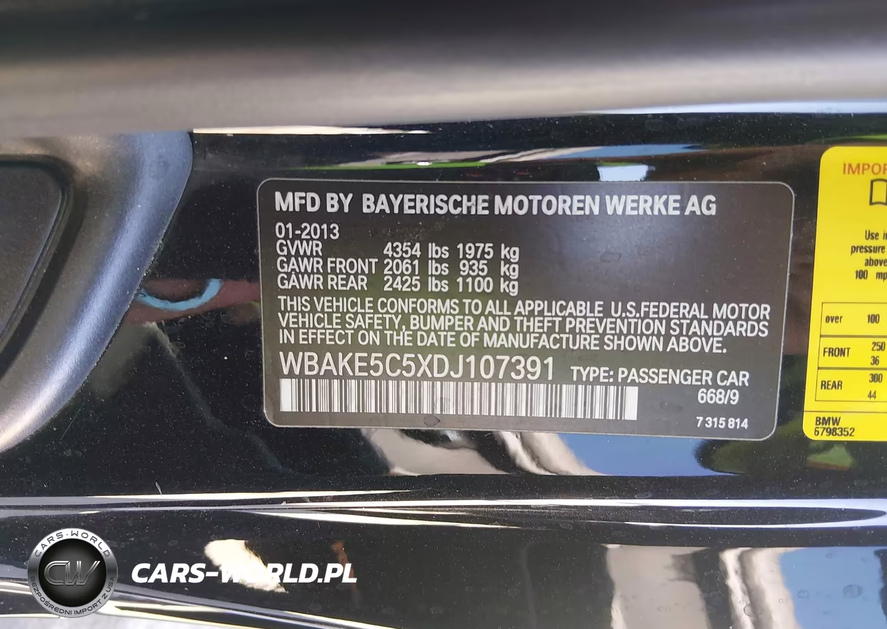 2013 BMW 328I VIN:WBAKE5C5XDJ107391 - 9
