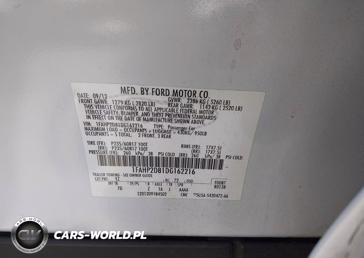 2013 Ford Taurus Se VIN:1FAHP2D81DG162216 - 9