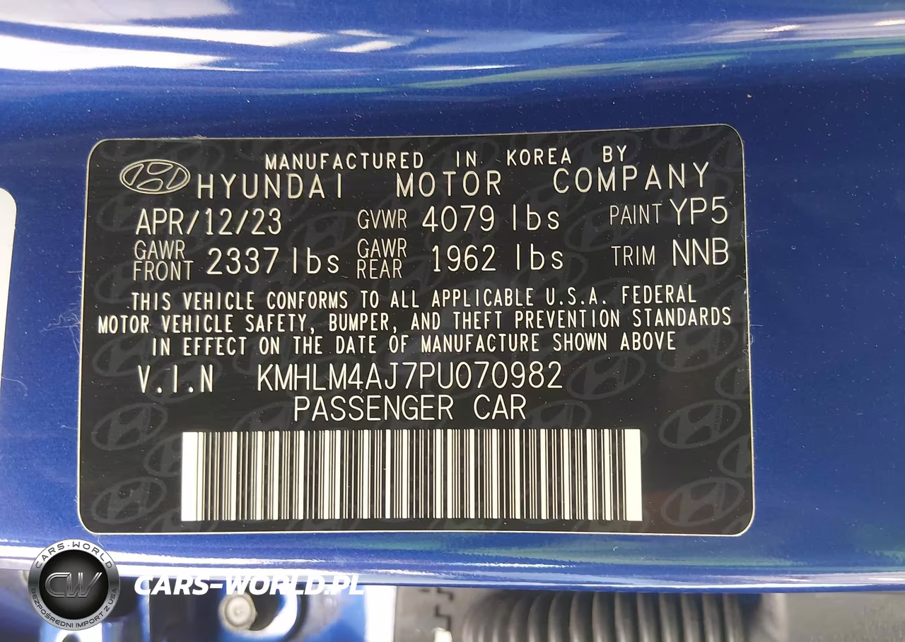 2023 Hyundai Elantra Hybrid Blue VIN:KMHLM4AJ7PU070982 - 9