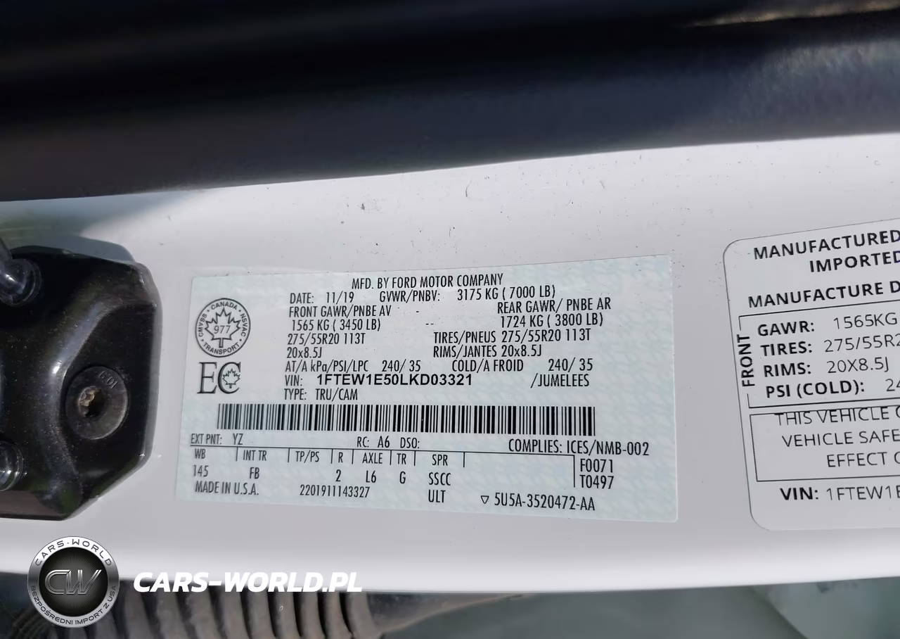 2020 Ford F-150 Xlt VIN:1FTEW1E50LKD03321 - 9