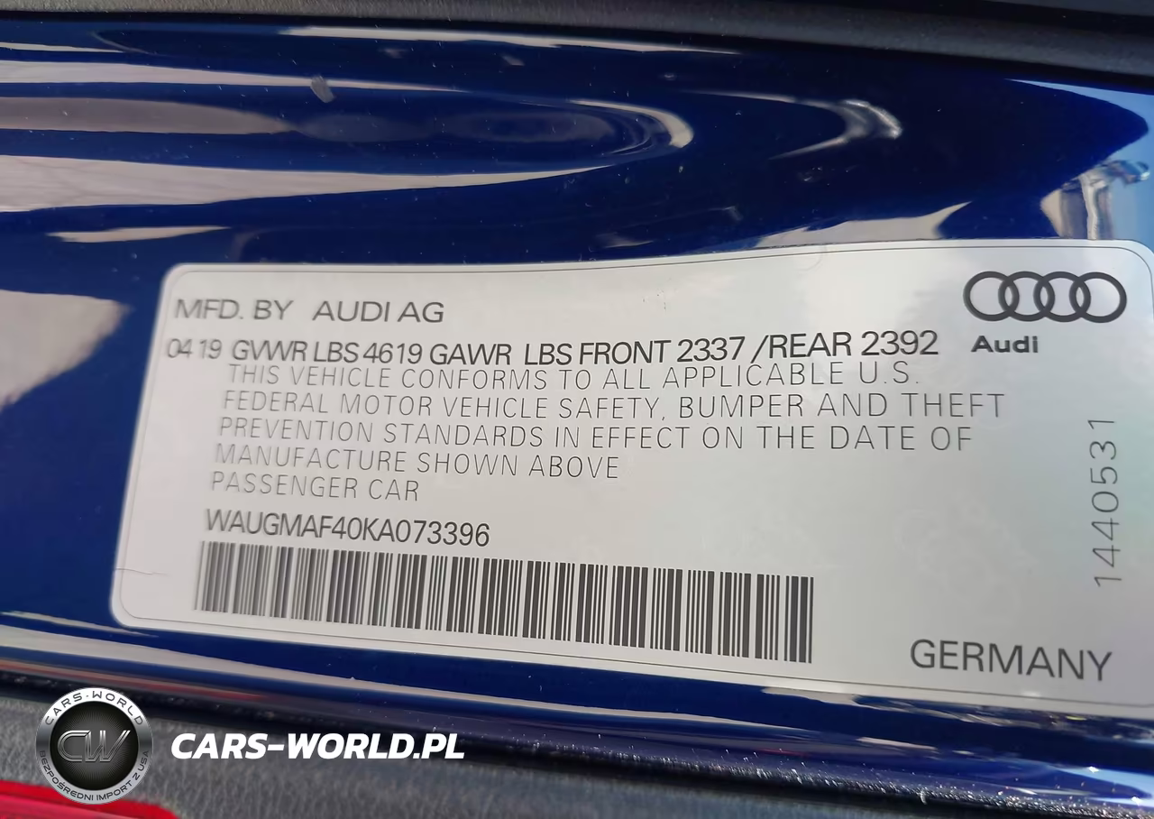 2019 Audi A4 40 Titanium Premium VIN:WAUGMAF40KA073396 - 9