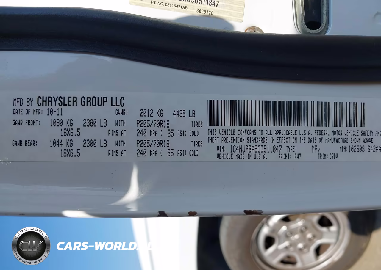 JEEP PATRIOT SP VIN:1C4NJPBA5CD511847 - 9