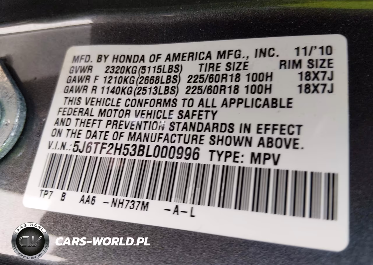 2011 Honda Accord Crosstour Ex-L VIN:5J6TF2H53BL000996 - 9