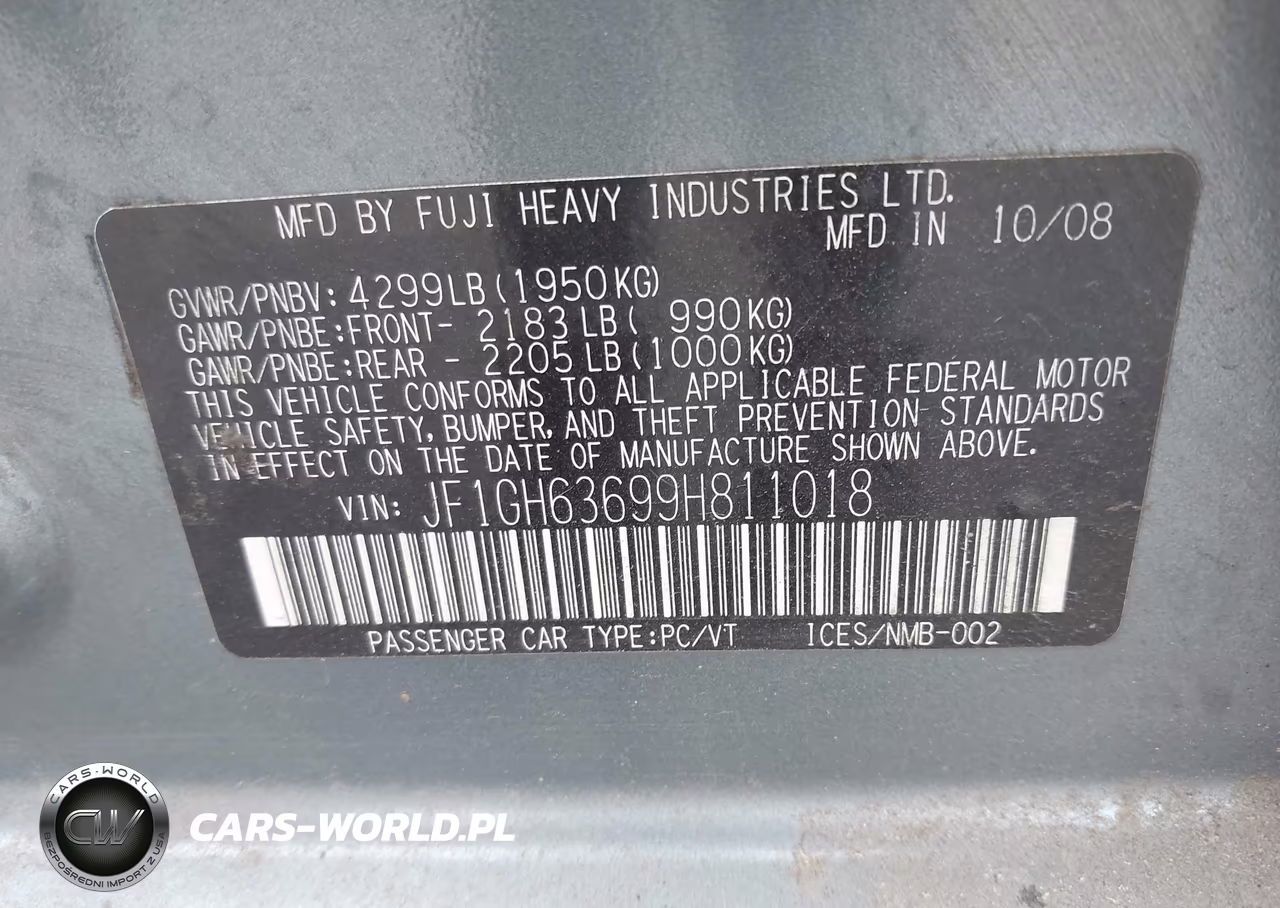 2009 Subaru Impreza Outback Sport VIN:JF1GH63699H811018 - 9